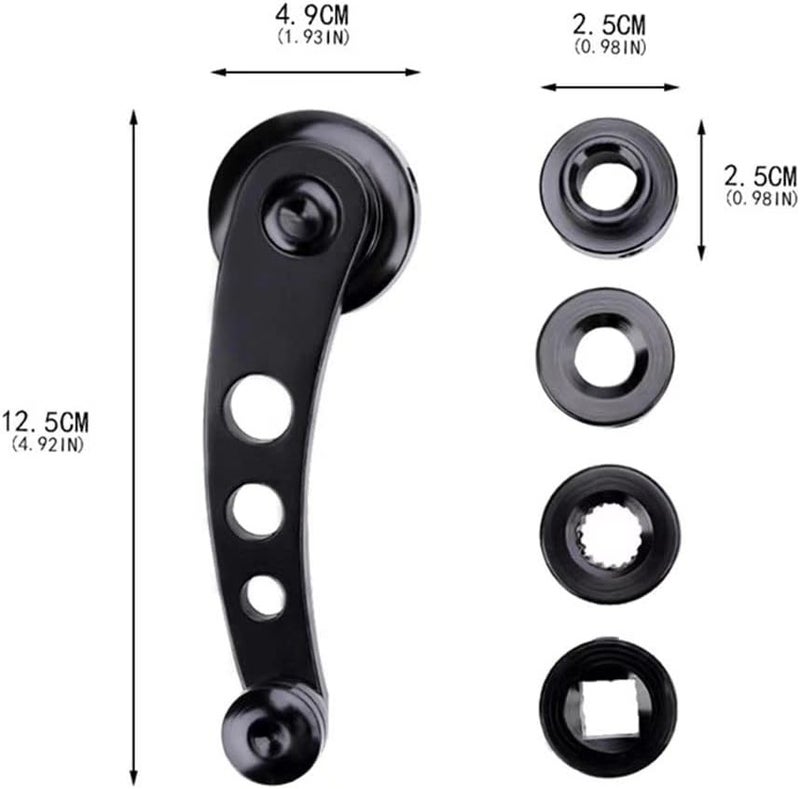 SINTOP 2PC Universal Window Crank Handle, Aluminum Car Window Opener Handle Kit, Replacement Winder Crank Kit for Auto Vehicle (Black) - Image 2